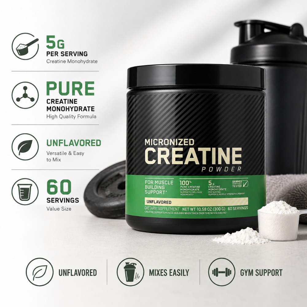 Nutrition In Fitness - Creatina Monohidrato en Polvo 300g, Apoyo